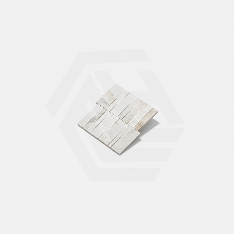 Marble Mosaic Raw Silk Nova Brick Honed Tile 300x300mm Sheet