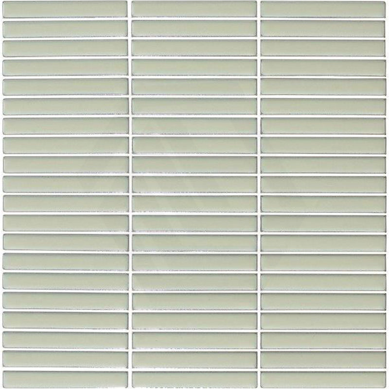Cottage Pencil Mosaic Sheet Aqua Green Gloss 296x293mm Tile (13x95mm Pencil Piece)