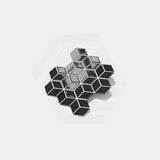 Cottage Diamond Cube Mosaic Sheet Gloss Black 309x268mm Tile (83x48mm Cube Piece)