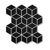 Cottage Diamond Cube Mosaic Sheet Matt Black 309x268mm Tile (83x48mm Cube Piece)