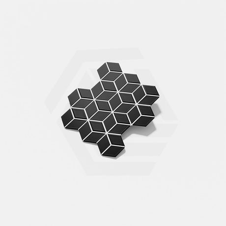Cottage Diamond Cube Mosaic Sheet Matt Black 309x268mm Tile (83x48mm Cube Piece)