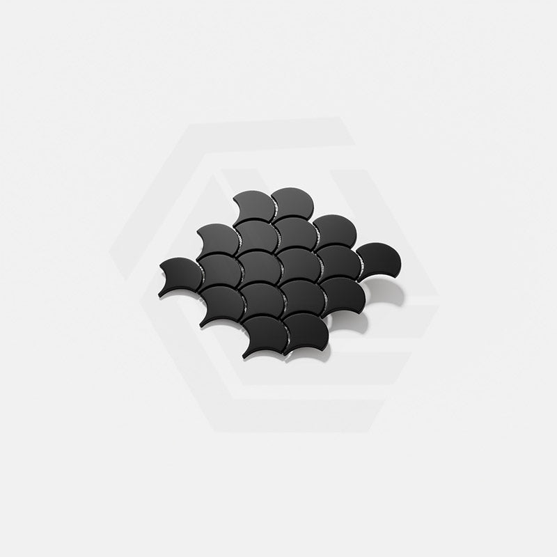 Cottage Fan Shape Mosaic Sheet Matt Black 255x219mm Tile (70x75mm Fan Shape Piece)