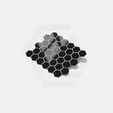 Cottage Hexagon Mosaic Sheet Gloss Black 325x282mm Tile (51x59mm Hexagon Piece)