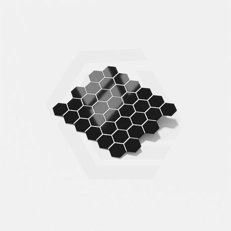 Cottage Hexagon Mosaic Sheet Gloss Black 325x282mm Tile (51x59mm Hexagon Piece)