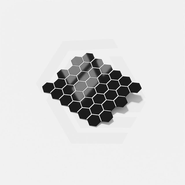 Cottage Hexagon Mosaic Sheet Gloss Black 325x282mm Tile (51x59mm Hexagon Piece)