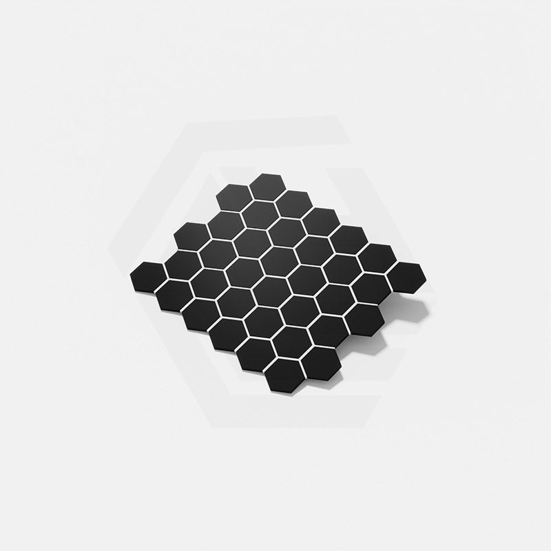 Cottage Hexagon Mosaic Sheet Matt Black 325x282mm Tile (51x59mm Hexagon Piece)