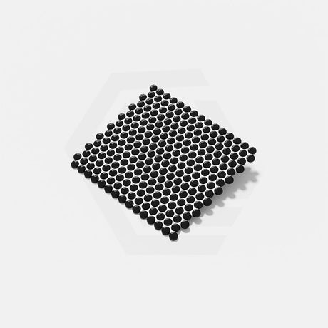 Cottage Penny Round Mosaic Sheet Gloss Black 315x291mm Tile (20x20mm Round Piece)