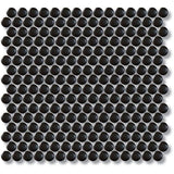 Cottage Penny Round Mosaic Sheet Matt Black 315x291mm Tile (20x20mm Round Piece)