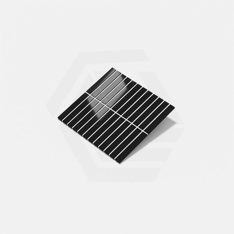 Cottage Strip Mosaic Sheet Gloss Black 300x296mm Tile (22x145mm Strip Piece)