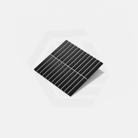 Cottage Strip Mosaic Sheet Matt Black 300x296mm Tile (22x145mm Strip Piece)