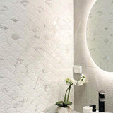 Cottage Fan Shape Mosaic Sheet Carrara Matt White 255x219mm Tile (70x75mm Fan Shape Piece)