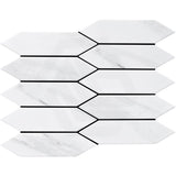 Cottage Picket Mosaic Sheet Carrara Matt Tile 257x313mm (48x195mm Picket Piece)