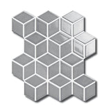 Cottage Diamond Cube Mosaic Sheet Gloss Grey 309x268mm Tile (83x48mm Cube Piece)