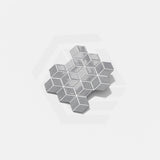 Cottage Diamond Cube Mosaic Sheet Gloss Grey 309x268mm Tile (83x48mm Cube Piece)