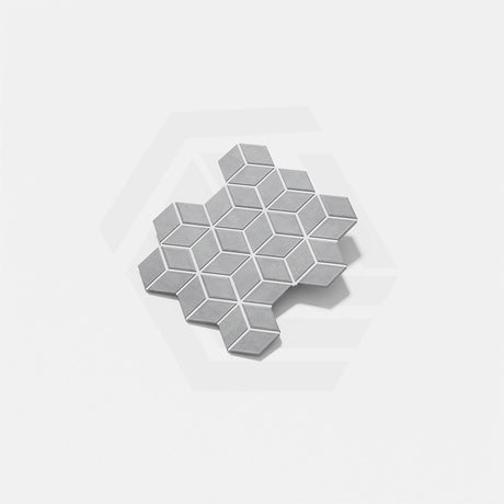 Cottage Diamond Cube Mosaic Sheet Matt Grey 309x268mm Tile (83x48mm Cube Piece)