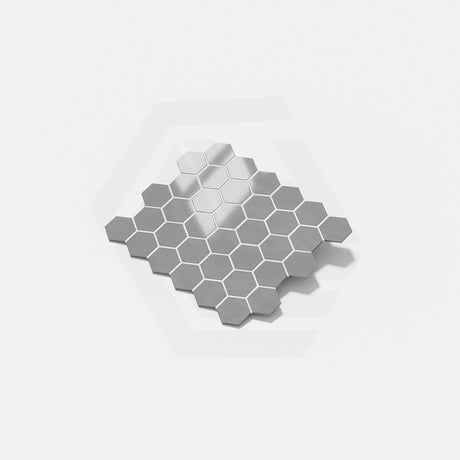Cottage Hexagon Mosaic Sheet Gloss Grey 325x282mm Tile (51x59mm Hexagon Piece)