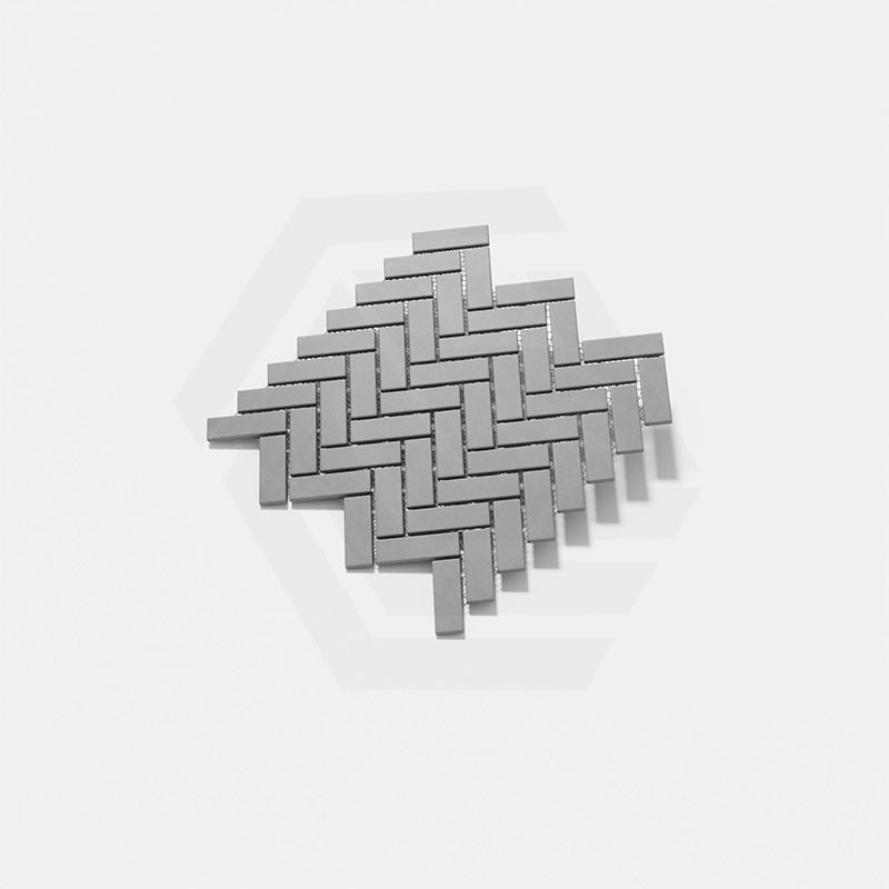 Cottage Mini Brick Herringbone Mosaic Sheet Matt Grey 316x277mm Tile (25x75mm Brick Piece)