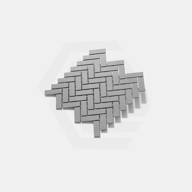 Cottage Mini Brick Herringbone Mosaic Sheet Matt Grey 316x277mm Tile (25x75mm Brick Piece)