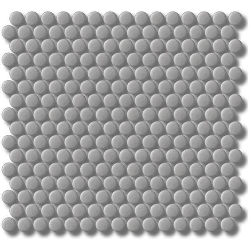 Cottage Penny Round Mosaic Sheet Matt Grey 315x291mm Tile (20x20mm Round Piece)