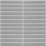 Cottage Strip Mosaic Sheet Gloss Grey 300x296mm Tile (22x145mm Strip Piece)