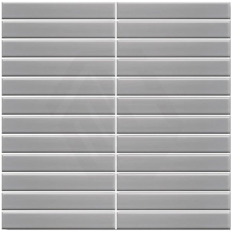 Cottage Strip Mosaic Sheet Matt Grey 300x296mm Tile (22x145mm Strip Piece)