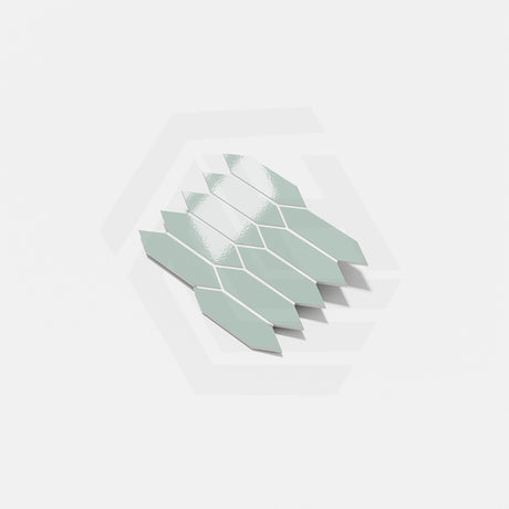 Cottage Picket Mosaic Sheet Jade Green Gloss 257x313mm Tile (48x195mm Picket Piece)