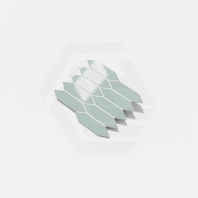 Cottage Picket Mosaic Sheet Jade Green Gloss 257x313mm Tile (48x195mm Picket Piece)
