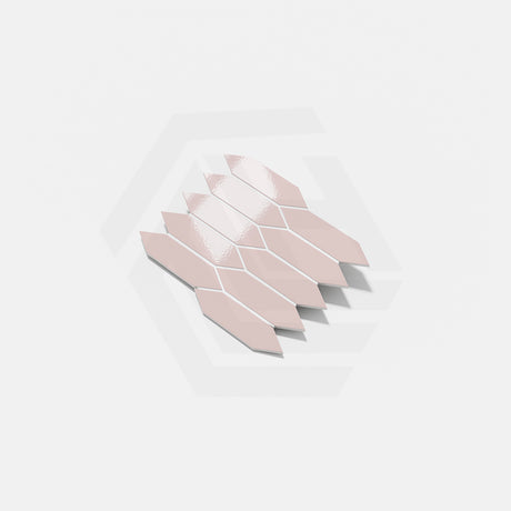 Cottage Picket Mosaic Sheet Opal Pink Gloss 257x313mm Tile (48x195mm Picket Piece)