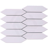 Cottage Picket Mosaic Sheet Opal Pink Gloss Tile 257x313mm (48x195mm Picket Piece)