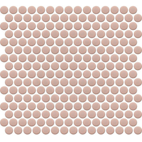 Cottage Penny Round Mosaic Sheet Sugar Rose Matt Pink 315x291mm Tile (20x20mm Round Piece)
