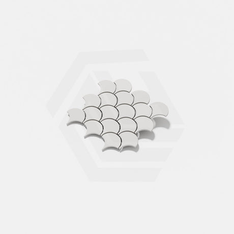 Cottage Fan Shape Mosaic Sheet Matt White 255x219mm Tile (70x75mm Fan Shape Piece)