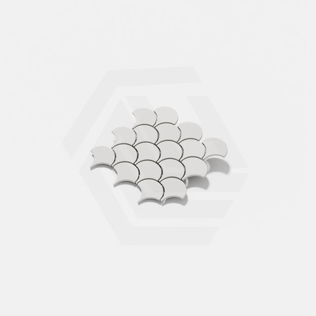 Cottage Fan Shape Mosaic Sheet Matt White 255x219mm Tile (70x75mm Fan Shape Piece)