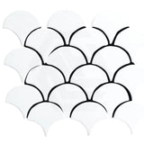 Cottage Fan Shape Mosaic Sheet Matt White 255x219mm Tile (70x75mm Fan Shape Piece)