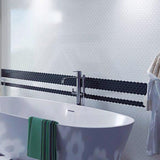 Cottage Hexagon Mosaic Sheet Gloss Black 325x282mm Tile (51x59mm Hexagon Piece)