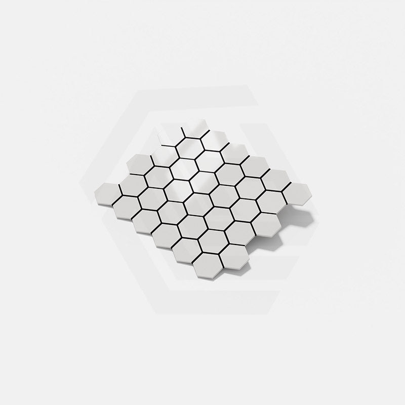 Cottage Hexagon Mosaic Sheet Gloss White 325x282mm Tile (51x59mm Hexagon Piece)