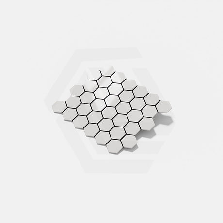 Cottage Hexagon Mosaic Sheet Gloss White 325x282mm Tile (51x59mm Hexagon Piece)
