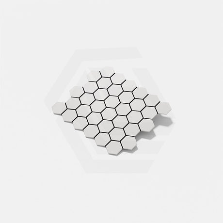 Cottage Hexagon Mosaic Sheet Matt White 325x282mm Tile (51x59mm Hexagon Piece)