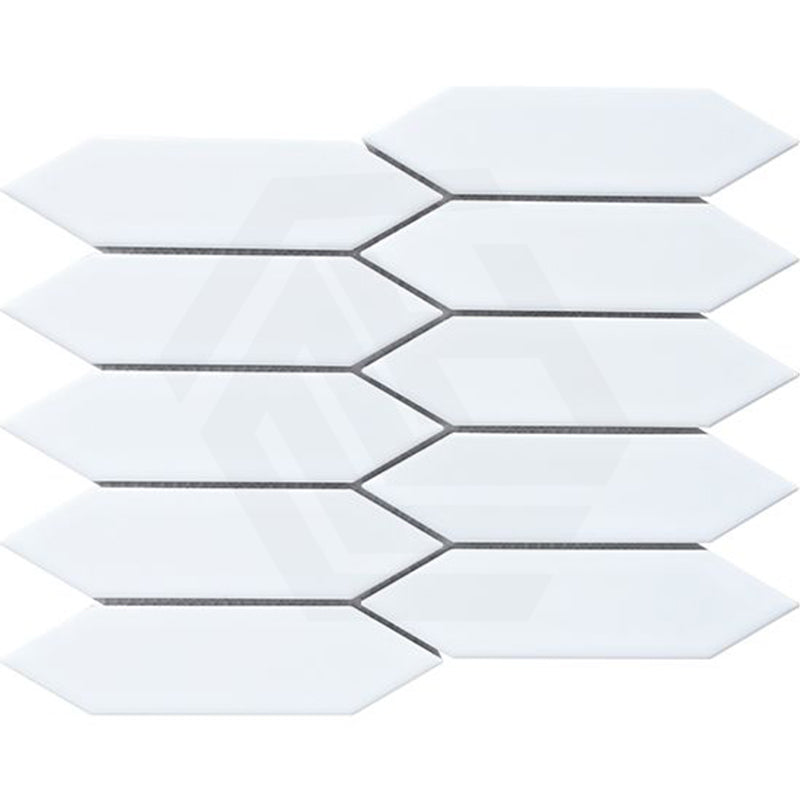Cottage Picket Mosaic Sheet Gloss White 257x313mm Tile (48x195mm Picket Piece)