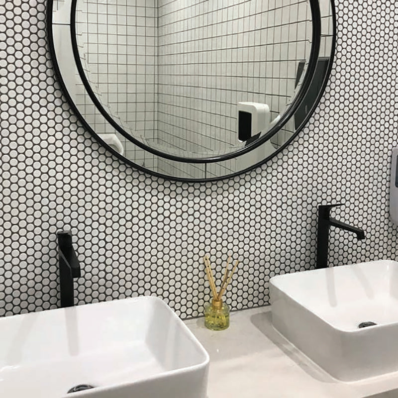 Cottage Penny Round Mosaic Sheet Gloss White 315x291mm Tile (20x20mm Round Piece)