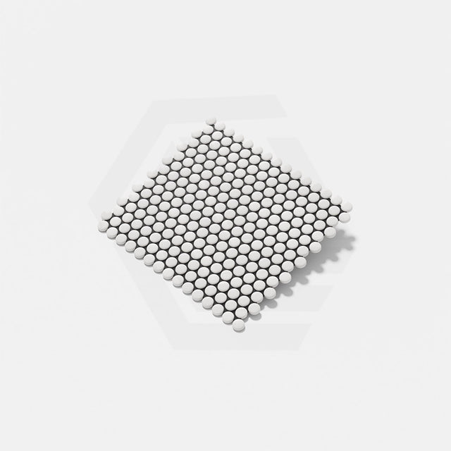 Cottage Penny Round Mosaic Sheet Matt White 315x291mm Tile (20x20 Round Piece)
