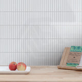 Cottage Pencil Mosaic Sheet Matt White 296x293mm Tile (13x95mm Pencil Piece)