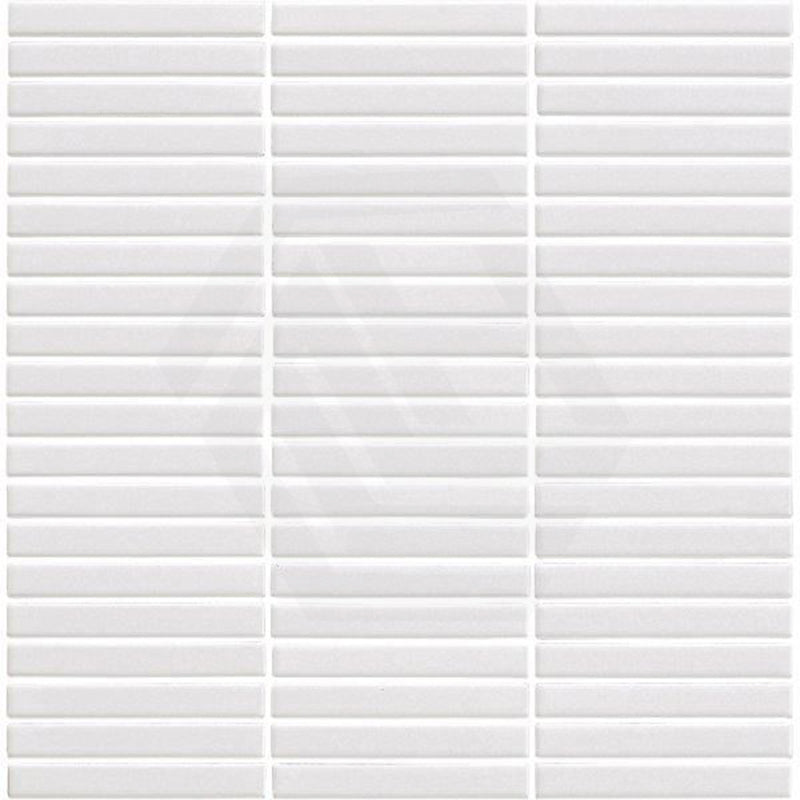 Cottage Pencil Mosaic Sheet Matt White 296x293mm Tile (13x95mm Pencil Piece)