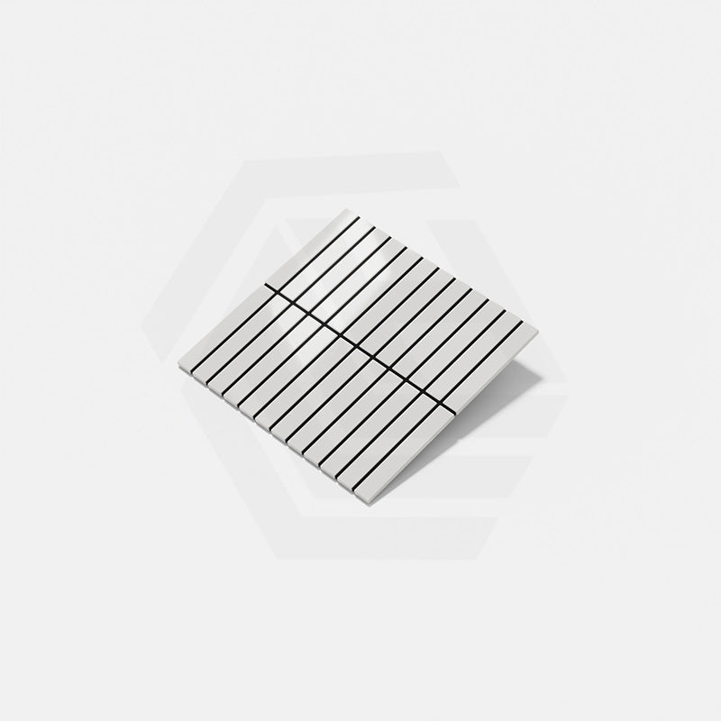 Cottage Strip Mosaic Sheet Gloss White 300x296mm Tile (22x145mm Strip Piece)