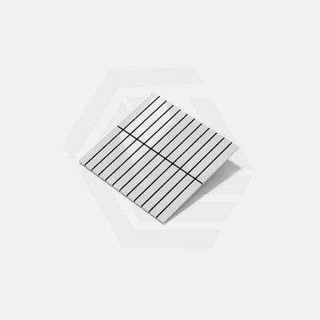 Cottage Strip Mosaic Sheet Gloss White 300x296mm Tile (22x145mm Strip Piece)