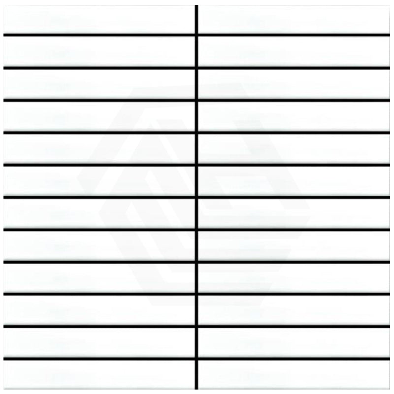 Cottage Strip Mosaic Sheet Matt White 300x296mm Tile (22x145mm Strip Piece)