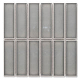 Cottage 3D Brick Mosaic Sheet Gloss Grey 300x300mm Tile (47x147mm Brick Piece)