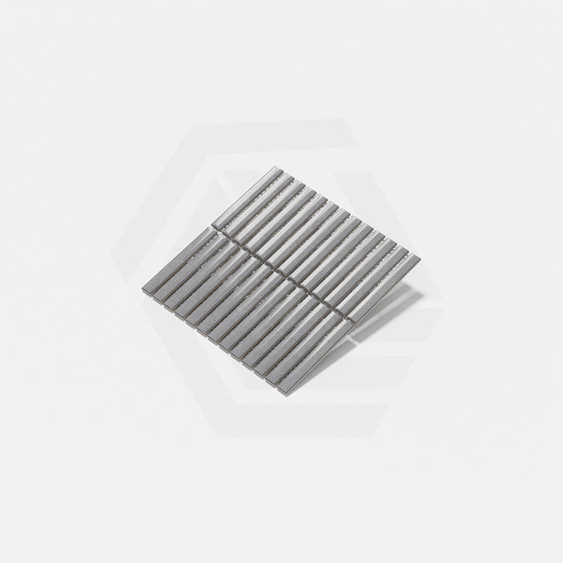 Cottage 3D Strip Mosaic Sheet Gloss Grey 299x296mm Tile (20x145mm Strip Piece)