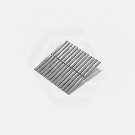 Cottage 3D Strip Mosaic Sheet Gloss Grey 299x296mm Tile (20x145mm Strip Piece)