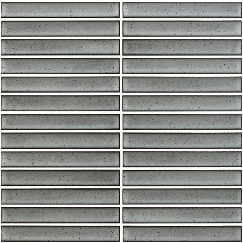 Cottage 3D Strip Mosaic Sheet Gloss Grey 299x296mm Tile (20x145mm Strip Piece)