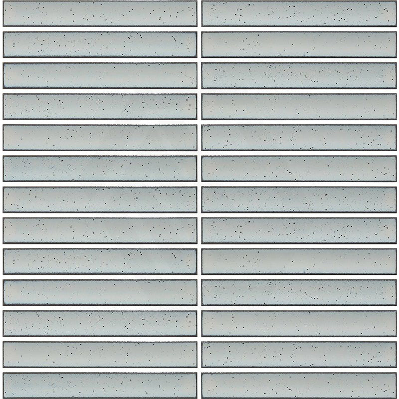 Cottage 3D Strip Mosaic Sheet Highland Grey Gloss 299x296mm Tile (20x145mm Strip Piece)